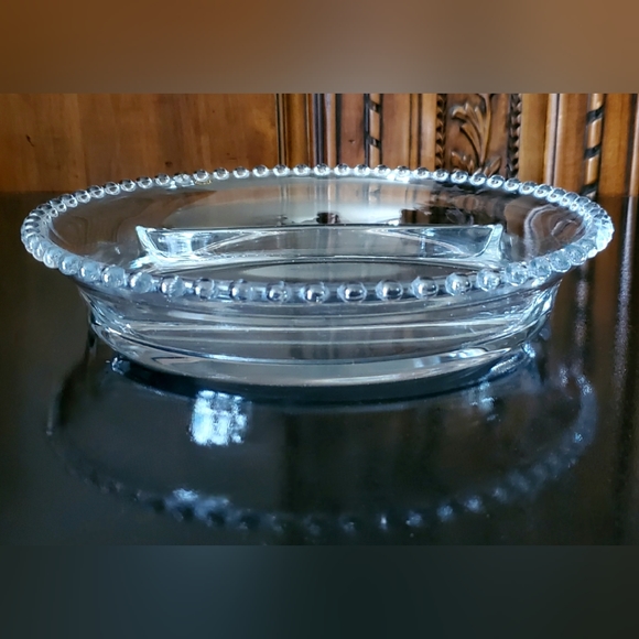 Vntg 10" Candlewick Clear 3 Part Serving Dish by Imperial Glass-Ohio EUC - Picture 3 of 3